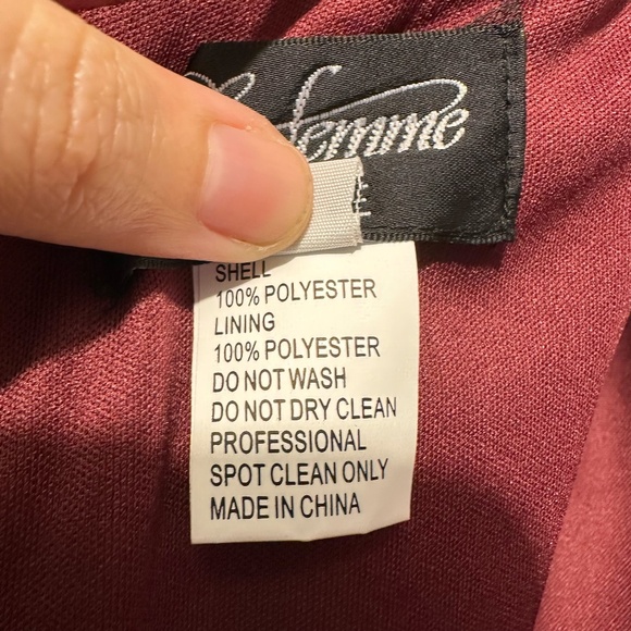 NWT La Femme Ruched Off-The-Shoulder V-Back Dress - size 16W - Picture 8 of 8